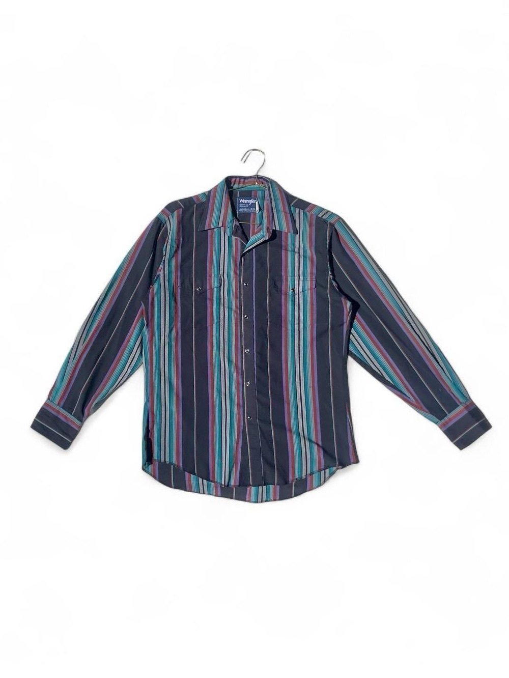 Vintage Wrangler Cowboy Cut Striped Pearl Snap Western Shirt XL